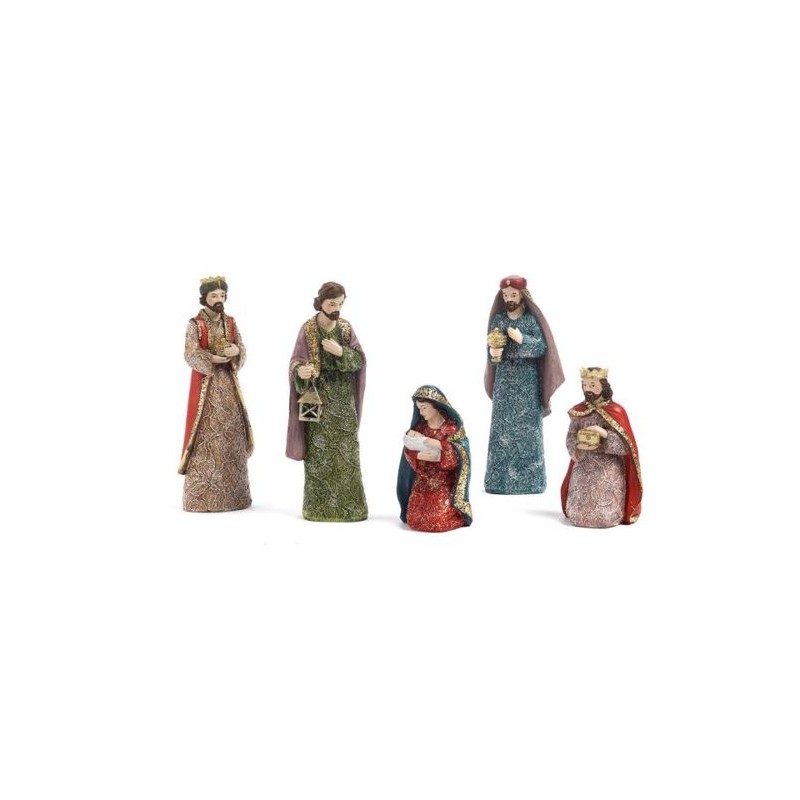 Crèche 5 sujets 19.2cm résine