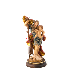 Statue de Saint Christophe en bois. 22 cm