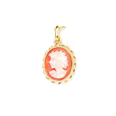 18k gouden hanger met cameo. 15 mm