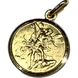 Pendentif Médaille St Michel 17mm Or 18CT 750 3.5Gr