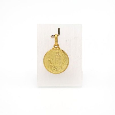 Médaille de l'Apparition de Lourdes en plaqué or vermeil. 14 mm