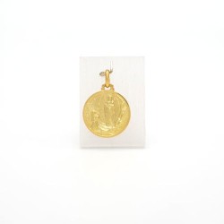 Médaille de l'Apparition de Lourdes en plaqué or vermeil. 18 mm