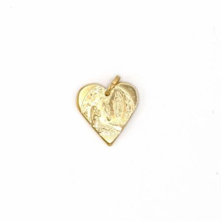 Médaille de l'Apparition de Lourdes en plaqué or. 19 mm