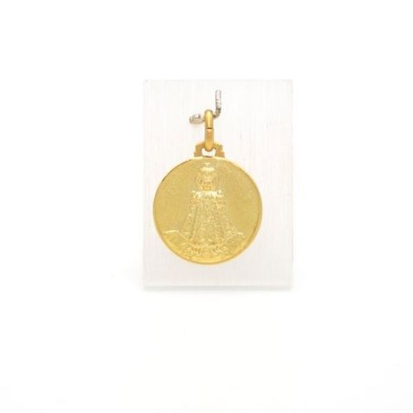Médaille de l'Enfant Jésus de Prague en plaqué or vermeil. 18 mm