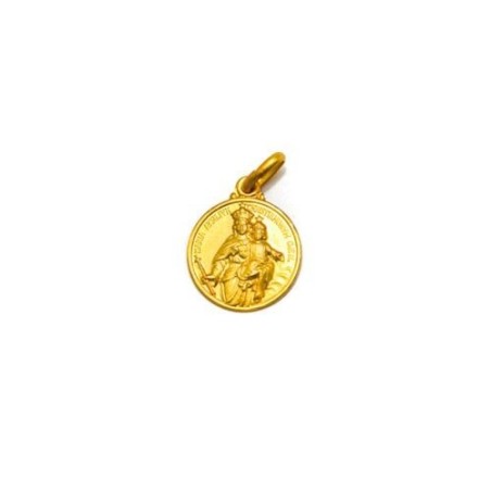 Médaille de Notre Dame Auxiliatrice en plaqué or vermeil. 14 mm