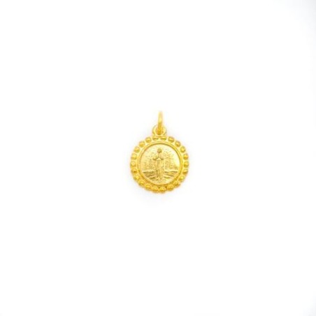 Médaille de Notre Dame de Banneux en plaqué or vermeil. 14 mm