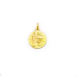 Vergulde Notre Dame de Banneux-medaille.15 mm