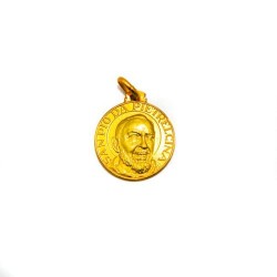 Pader Pio medaille in roodgoud. 18 mm