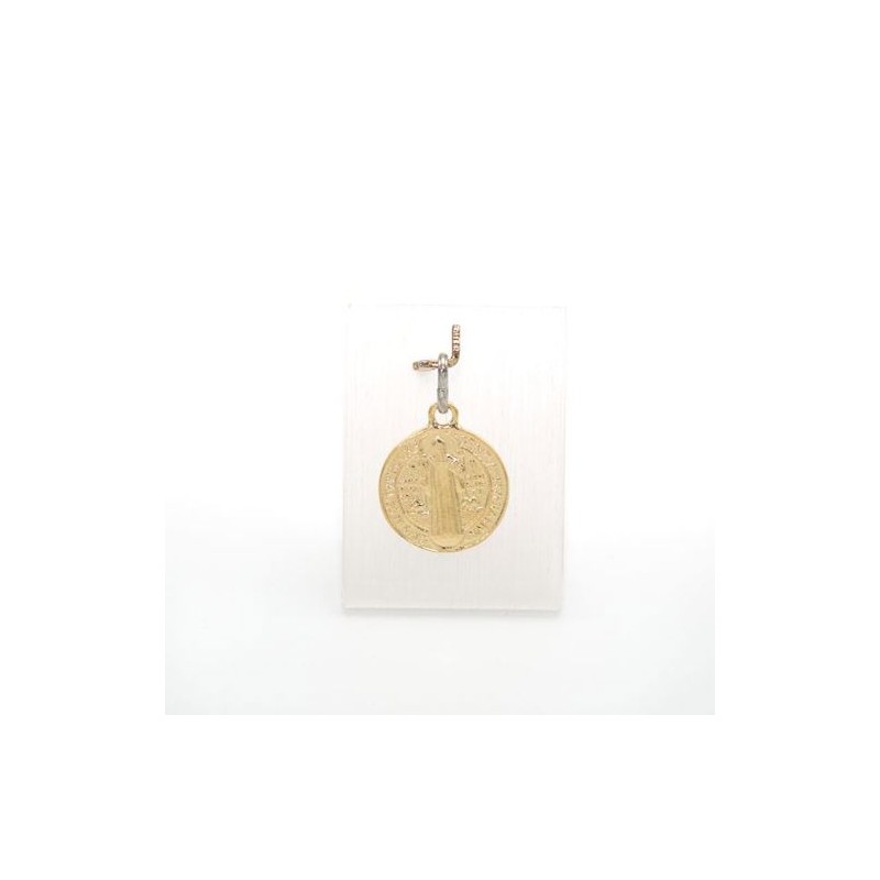 St. Benedictus medaille in goud. 14 mm