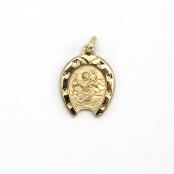 Médaille de Saint Christophe en plaqué or. 15 mm