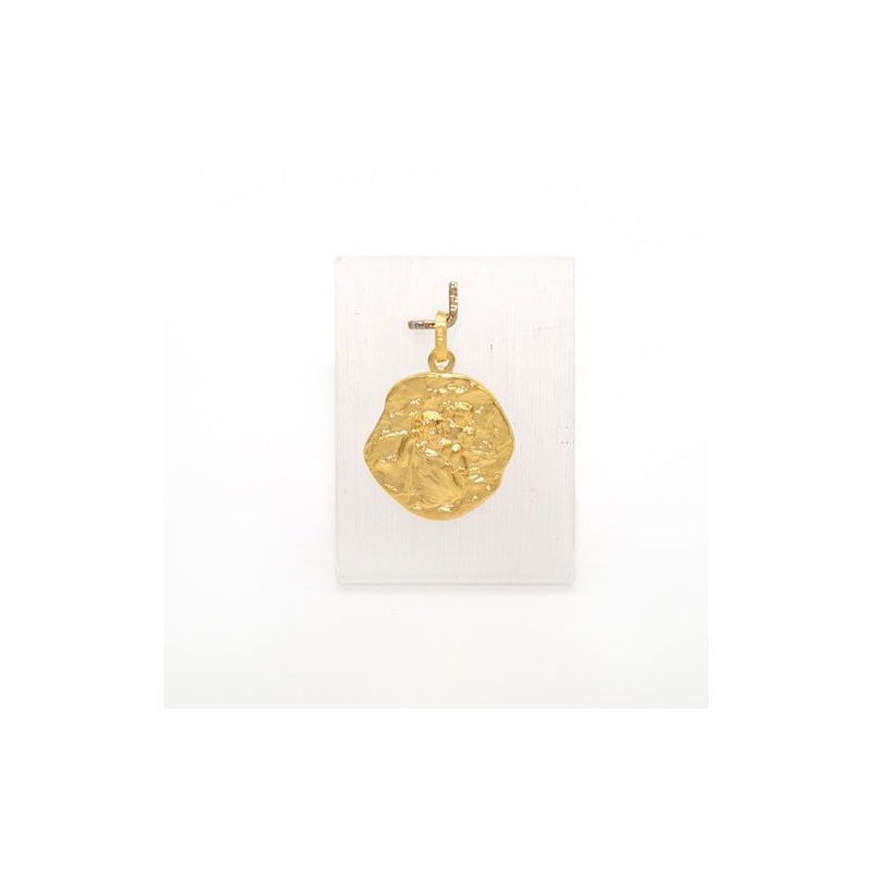 Sint-Christoffelmedaille in verguld goud.16 mm