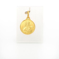 Médaille de Sainte Thérèse en plaqué or. 14 mm
