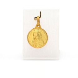 Médaille du pape Benoit XVI en plaqué or vermeil. 14 mm