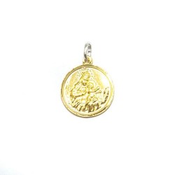 Een gouden Scapular medaille. 19 mm