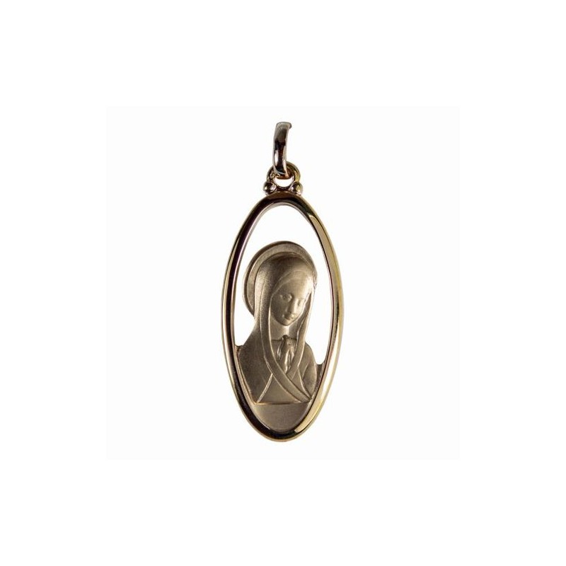 Médaille NGL PLAQUE OR 3 MIC. VIERGE DECOUPEE OVALE 31x14mm