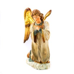 Statue d'un ange à genoux en bois. 30 cm