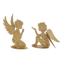 Engel silhouet goud metaal 2 modellen 21x17x5cm