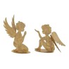 Engel silhouet goud metaal 2 modellen 21x17x5cm