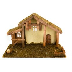 Etable en bois pour crèche de Noël. 60/39/25 cm