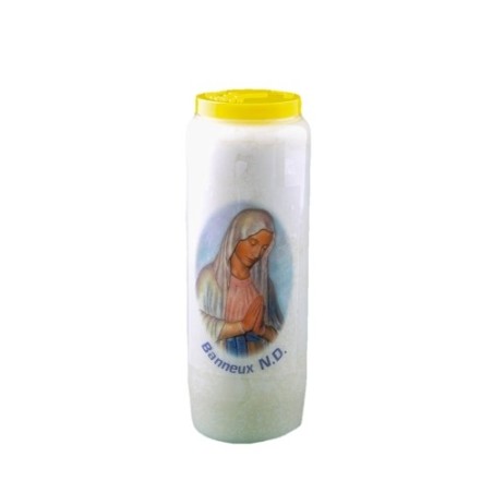 Bougie neuvaine à la Vierge Marie qui prie. oval