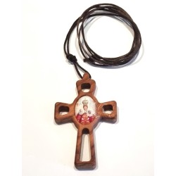 Croix en bois ajouré pour communion avec cordon