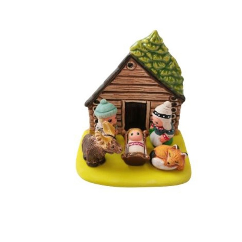 Keramische crèche blok 8x7cm -NOVEGE