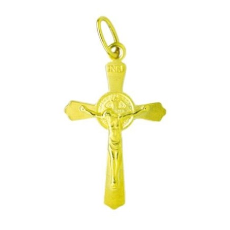 Pendentif Croix St Benoit 22mm Pl. Or