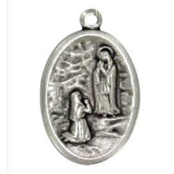 Médaille métal Bernadette / apparition de Lourdes