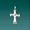 Pendentif croix latine argent s925 avec strass