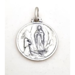 Médaille de l'Apparition de Lourdes en argent. 18 mm