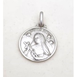 Médaille de Sainte Rita en argent. 14 mm