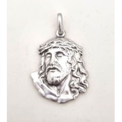 Pendentif Tête du Christ argent 30mm