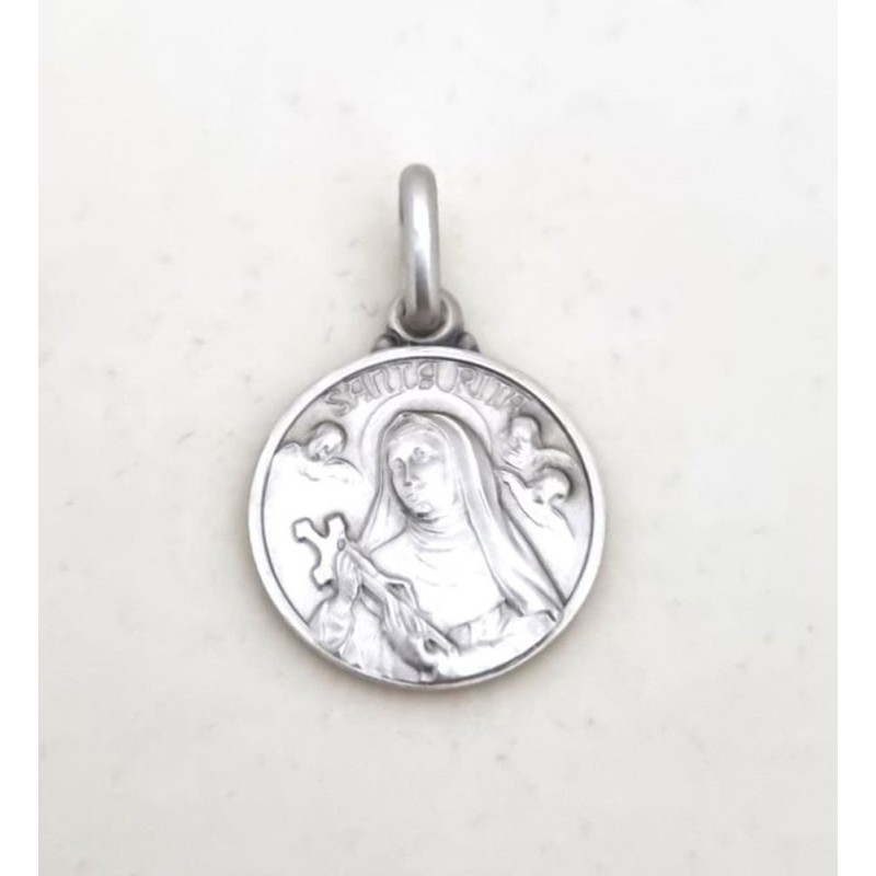 Médaille de Sainte Rita en argent. 16 mm