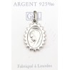 Médaille de la Vierge Marie en argent rhodié. 20 mm