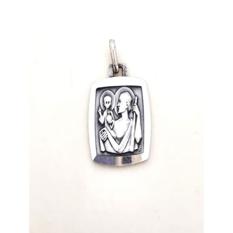 Médaille de Saint Christophe en argent. 18 mm. 3.95 gr