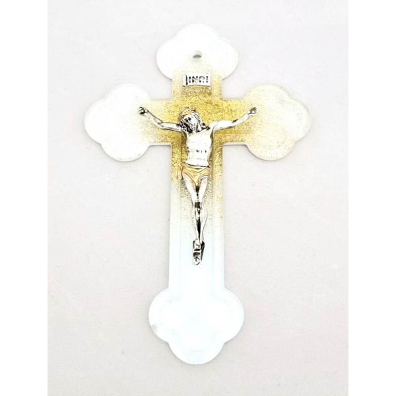 Croix en verre 16cm Doree