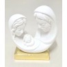 Bust van de moderne Heilige Familie 13 cm marmeren poeder met gouden voet