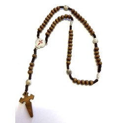 Chapelet Saint Jacques de Compostelle en bois sur corde  avec fermeture