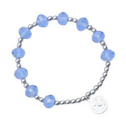 BRACELET CRISTAL PERLES ARGENTEES