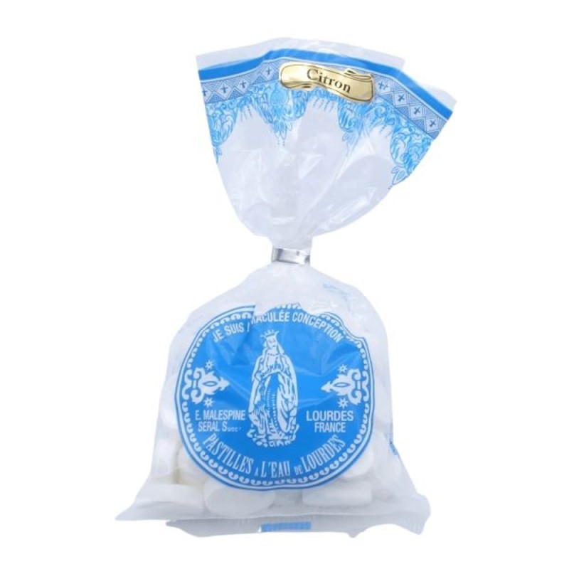 Sachet bobons pastilles de Lourdes 130Gr CITRON