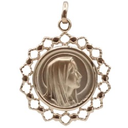 Médaille de la Vierge Marie en plaqué or. 25 mm