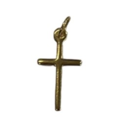 Pendentif Croix plaqué or 19mm