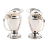 Set carafe eau et vin argent plaqué or H.9cm