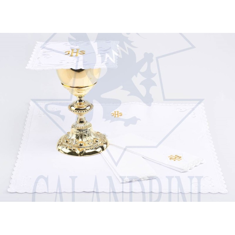 Set de communion Palka/Nappe/Serviette Brodé IHS