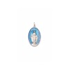 Médaille argent Miraculeuse email bleu 20mm