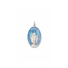 Médaille argent Miraculeuse email bleu 23mm