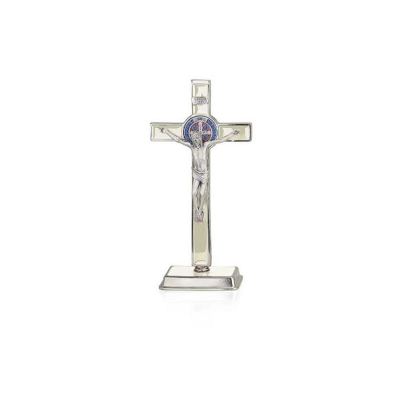 Croix S. Benoit 12x6 CM sur base avec insert lumineux