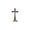 Crucifix sur base S. Benoit métal Doré 12x3cm Noir