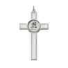 Metalen kruis 7.2cm met witte emaille Angel