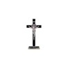 Crucifix sur base Saint Benoit métal 12x6cm noir